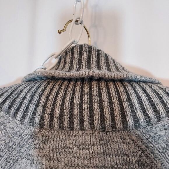 H&M Men’s Gray Knit Wool Blend Ribbed Collar Turtleneck Pullover Sweater - Picture 8 of 9